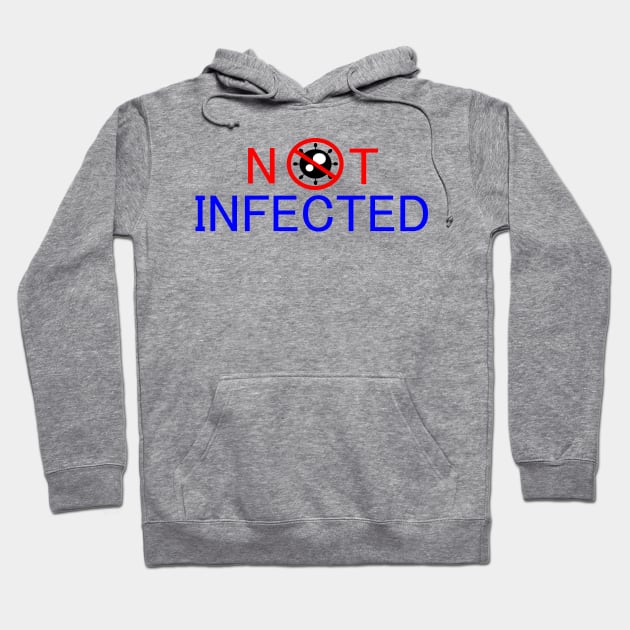 Not infected Hoodie by abc4Tee